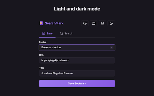 searchmark :: A browser extension for efficient bookmark management with search capabilities