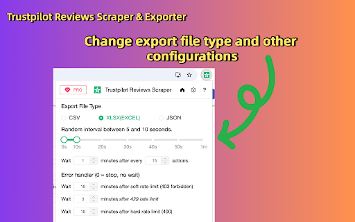 Trustpilot Reviews Scraper & Exporter :: Export Trustpilot reviews to CSV, XLSX, or JSON with ratings, dates, replies, reviewer info, and company metadata.