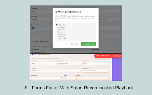 Filldin - Smart Form Filling Solution :: Intelligent form filling with OCR text extraction, CSV/XLSX processing, and secure profile management.