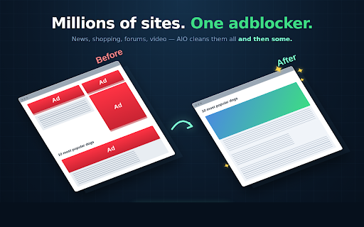 All-In-One Adblocker : blocks ads everywhere :: Why pick one adblocker when you can have them all? Block ads on YouTube, Facebook & millions of sites — supercharged filters.