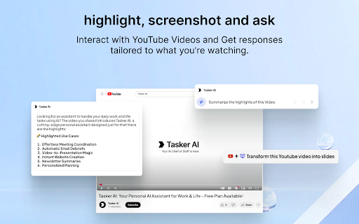 Tasker AI :: Your personal AI assistant that helps automate everyday tasks like email management, meeting scheduling, web browsing, and more.