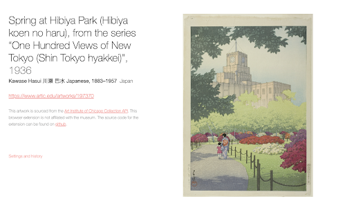 New Tab New Art :: See a new piece of art every time you open a tab.