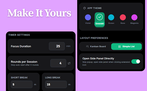 SprintFocus :: Customizable Pomodoro timer with task management, analytics, and productivity tracking.