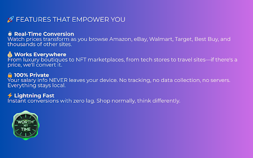 Worth My Time :: See product prices as working time. Know what things actually cost you in hours and days of work.