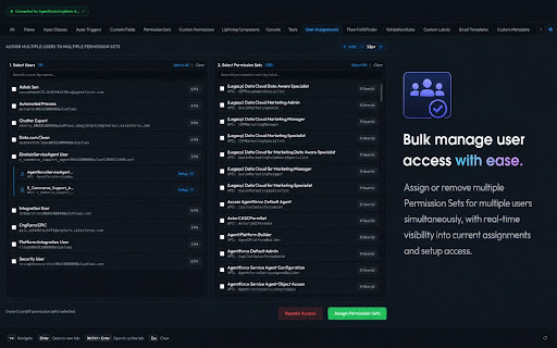 Quick Metadata Search for Salesforce :: Lightning-fast spotlight search to query, inspect, and manage Salesforce metadata, Apex code, custom fields, and permissions.