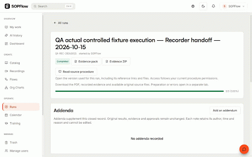 SOPFlow Recorder :: Record any browser workflow once. SOPFlow turns the captured clicks and screenshots into an editable Standard Operating Procedure.