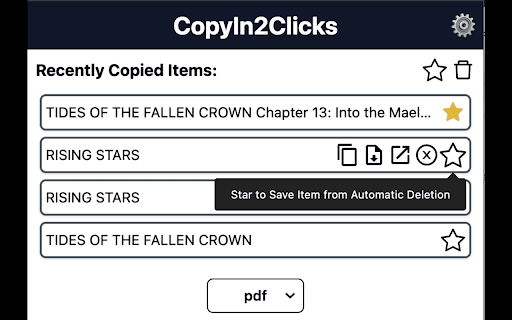 CopyIn2Clicks: Clipboard History & Text Saver :: Effortlessly save, manage, and retrieve clipboard or copy history. Boost productivity by copying texts in just two clicks!