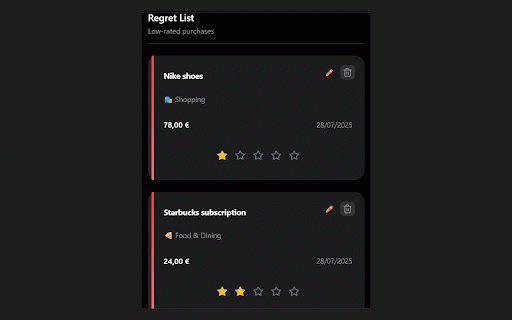 SpendSense :: Track purchases and get satisfaction ratings. Enhanced dashboard with toggle functionality and improved storage!