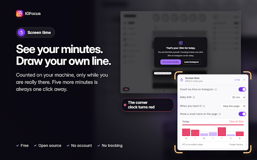 IGFocus — Distraction-Free Instagram, Ghost Mode, Story Saver, Screen Time :: Hide Instagram feed, Reels & Stories. View stories anonymously, read DMs without "Seen", daily time limit, download photos & videos.