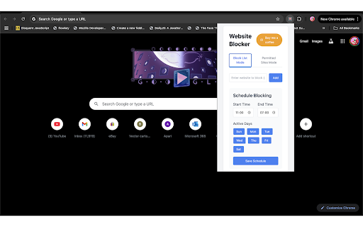 Website Blocker :: Block websites based on a schedule.