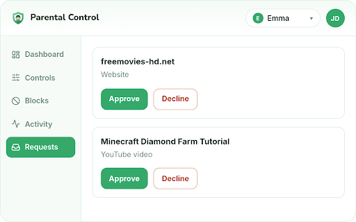 Parental Control :: Use Parental Control app to set parental controls for screen time, website blocking in Chrome, content filtering and safe search.