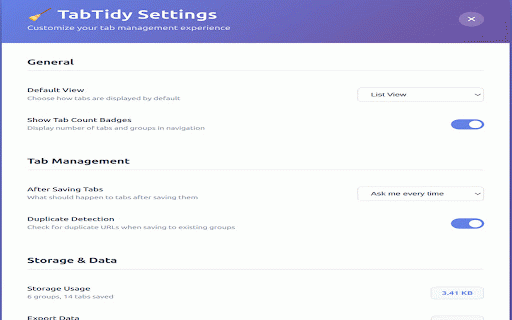 TabTidy - Smart Tab Manager :: Smart tab manager to organize, save, and restore your browser tabs