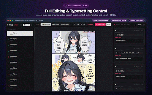 Kites: Local-First Manga Translator :: Translate manga and images with spatial awareness with zero-cost