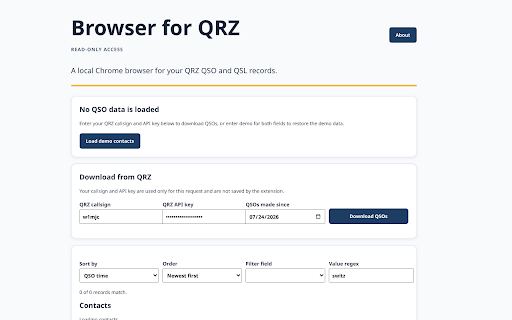 Browser for QRZ :: A local Chrome browser for your QRZ QSO and QSL records.