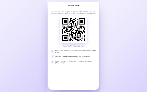 Locker Protocol Wallet :: Air-gapped multi-chain wallet, drop-in MetaMask replacement. QR signing, works with any dApp. Keys never touch this device.