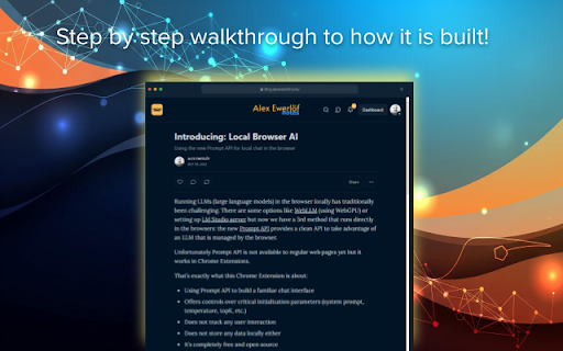 Local Browser AI :: A simple Browser extension for using the Prompt API.