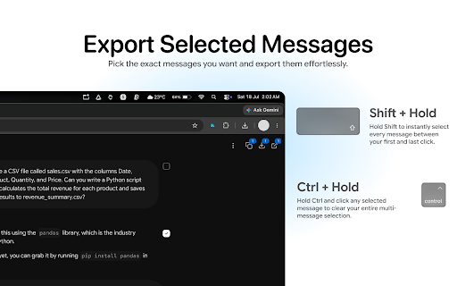 ConvoVault: AI Chat Exporter :: Export ChatGPT, Gemini, Grok & Claude chats — Deep Research, tools & sources included. JSON, Markdown, or text. 100% local.