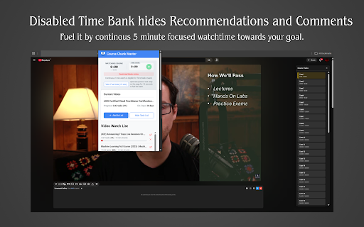 YouTube Course Chunk Master :: Breaks YouTube courses into manageable tasks, tracks progress, and reminds you.