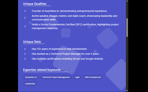 LinkedInProfiler: AI-Powered Prospect Intelligence :: AI tool that reveals persona, SWOT, ICP match & answers your custom questions for every LinkedIn profile—right as you browse.