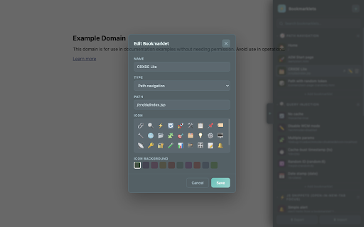 Bookmarklets :: A slick sidebar for your dev bookmarklets: navigate paths, inject queries, run JS, URL find & replace. Only on roots you pick.