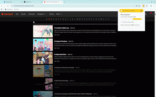 Sift: IMDB ratings on various OTT platforms. Free & Open Source. :: Sift adds IMDB ratings next to programs on various OTT platforms to help you choose what to watch faster.