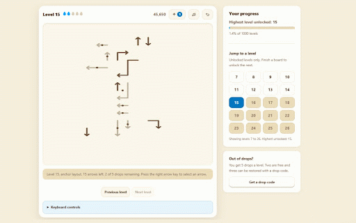 Arrow Puzzle :: Tactile polyline maze puzzle game with 1000 solvable levels.