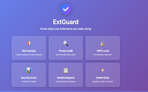 ExtGuard (Alpha) :: Know what your extensions are really doing. Scan installed extensions for privacy risks and get security recommendations.