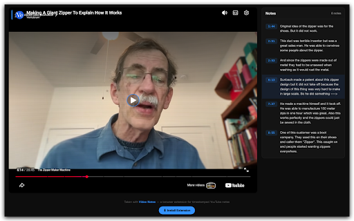 Video Notes — Timestamped YouTube Notes :: Take notes while watching youtube videos.