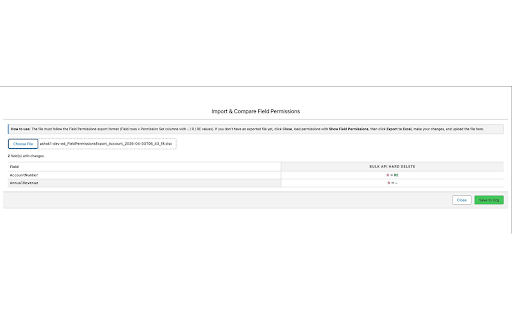 Salesforce Manager :: Compare Salesforce Permission Sets and Profiles across object & field permissions in a visual matrix. Excel import/export.