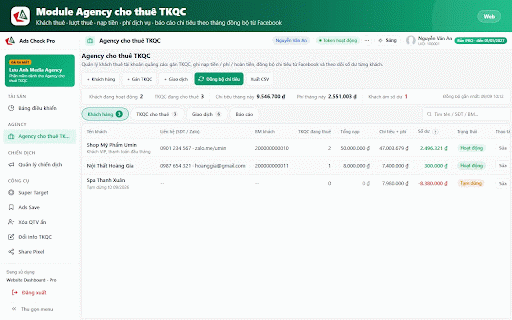 Ads check Pro by Lưu Anh Media :: Quản lý tài khoản quảng cáo Facebook, BM, Page. Tiện ích sử dụng mã Access Token EAAB từ Facebook để hiển thị dữ liệu chi tiết.