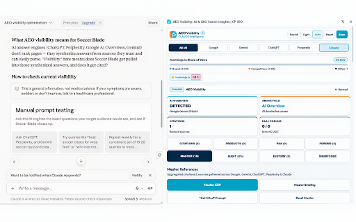AEO Visibility: AI & GEO Search Insights | CP SEO :: Analyze AI citations, GEO rankings, SERPS+ hierarchy & brand search insights across Google, ChatGPT, Gemini, Perplexity and Claude.