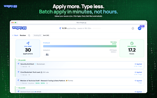wagey.gg Auto-Apply :: Fill job application forms directly in your browser, powered by wagey.gg
