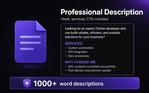 Fiverr Filla :: AI-powered autofill for Fiverr gig titles, descriptions, packages, FAQs, bio, work experience, and skills using Groq.