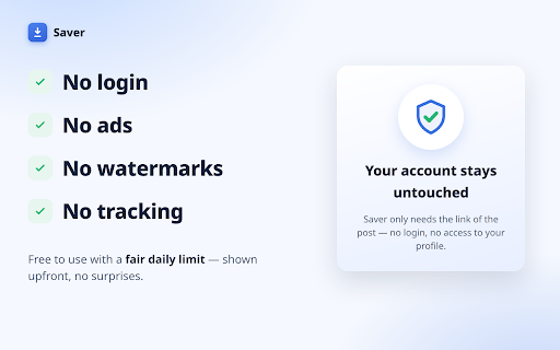 Saver — Instagram Video Downloader, Reels, TikTok No Watermark, Facebook :: Save Instagram Reels, TikTok (no watermark) and Facebook videos in one click. Free, no login, no ads, original quality with sound.