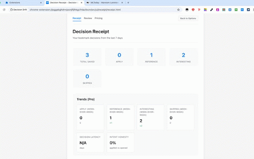 Decision Drift :: Capture intent when you bookmark and review your decisions