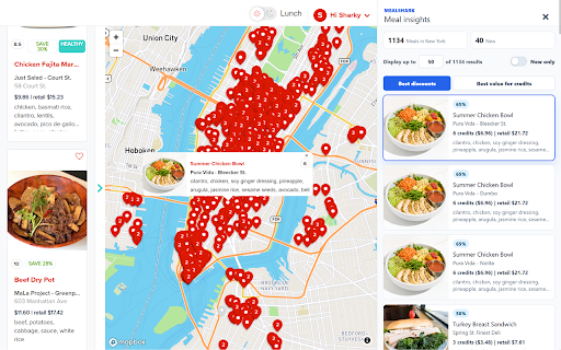 Mealshark :: Mealshark finds the best deals on MealPal! Discover newly added meals, sort by % off, and see what you're paying for each meal.