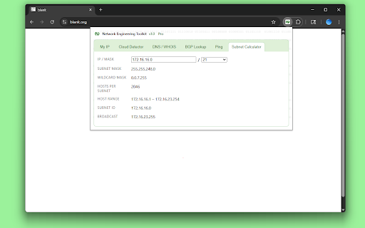 Network Engineer Toolkit :: Network Engineer Toolkit: Public IP, Cloud Detector, DNS / WHOIS, BGP Lookup, and Subnet Calculator