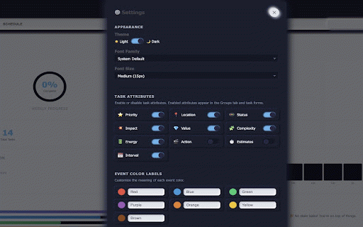 Weekly Task Planner :: A weekly task planner with priority management, scheduling with insights and visual time blocking.