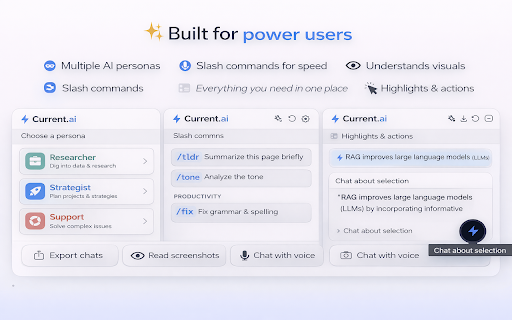 Current.ai :: Chat with any webpage using AI. Ask questions, get summaries, and analyze content in real-time — powered by Gemini.