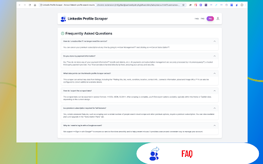 Linkedin People search Scraper : Extract linkedin profile search results :: Scrape and export people search result from linkedin. Easily collect bio, work, and descriptions for building targeted lead lists
