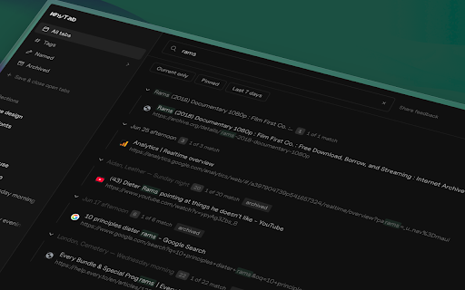 WhyTab :: Save your open tabs as organised collections. Close your browser without losing your thinking. Free, local, no account needed.