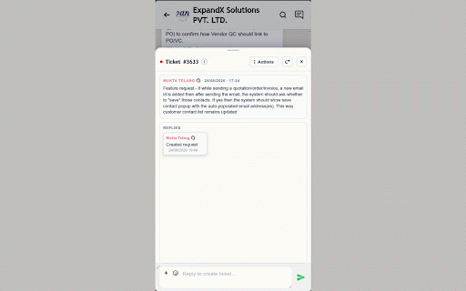 TejoCollab :: Sidebar extension for chat and support on tejoerp platform