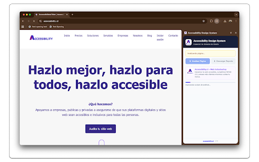 Accessibility Design System :: Audita el sistema de diseño de la pestaña activa y exporta un reporte HTML con colores, tipografía, componentes y tokens.