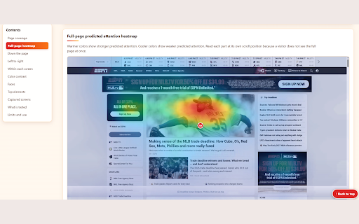 Heatcast: Predictive Eye Tracking & Website Heatmaps :: Predictive eye tracking for any page. On-device attention heatmaps, scroll-depth analysis, and full-page reports.