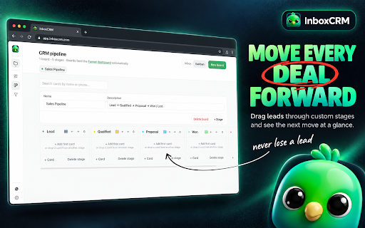 WhatsApp CRM – InboxCRM: Pipeline, Scheduler & Auto Reply for WhatsApp Web :: WhatsApp CRM for WhatsApp Web: kanban sales pipeline, contact notes & tags, quick replies, scheduled messages, chatbot & auto reply