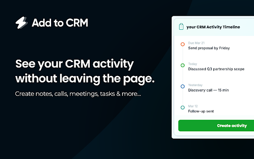 Add to CRM for Pipedrive: Email Finder & Enrichment :: Enrich & add prospects to Pipedrive in one click — verified emails, phone numbers & 20+ data points. 220M+ contacts.