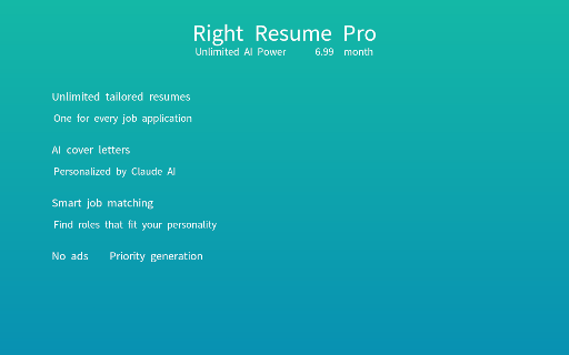 Right Resume - Right Now :: Auto-generates tailored resumes and cover letters the moment you click Apply on any job posting.