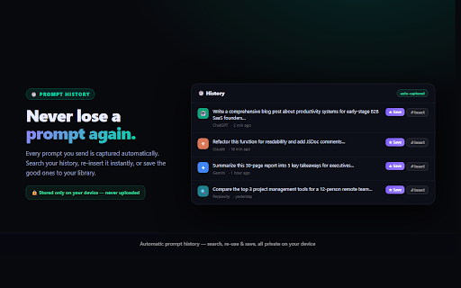 PromptChief – AI Prompt Manager & Improver :: Your personal AI prompt library — save, search, insert & AI-improve your prompts in any AI chat with one click. Cloud-synced.