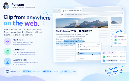 Penggu — Kanban Board, Notes, Pomodoro Timer & Web Clipper :: Penggu — Your personal workspace companion, living right in your browser. Kanban boards, web clipper, notes & focus timer.