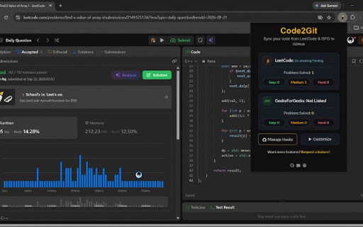 Code2Git :: Automatically integrate your Leetcode & GFG submissions to GitHub